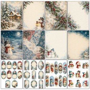Snowman Junk Journal Kit (2)