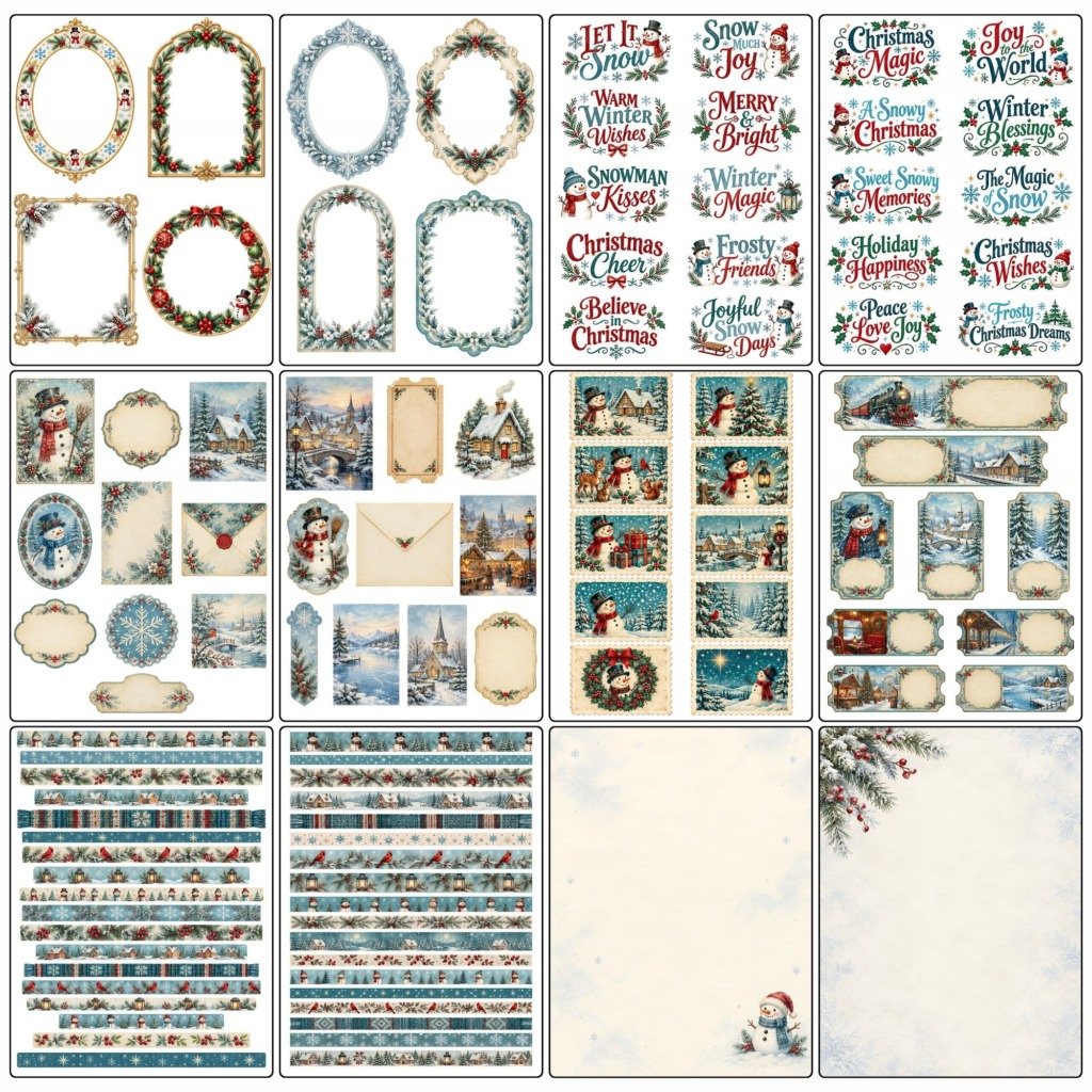 Snowman Junk Journal Kit (3)