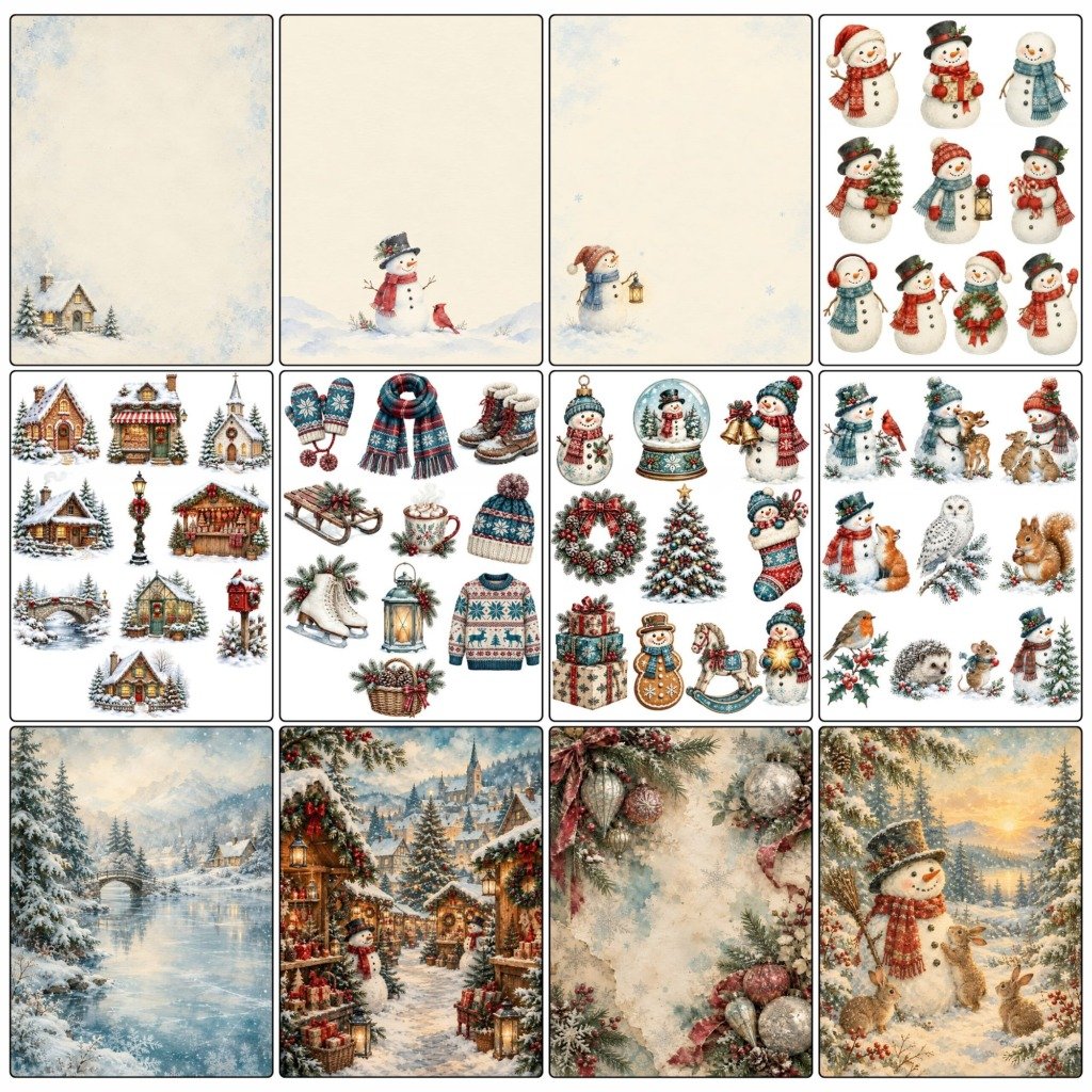 Snowman Junk Journal Kit (4)