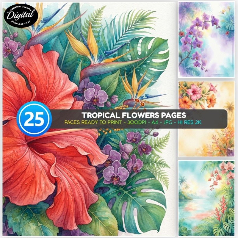 Tropical Flowers Pages (1)
