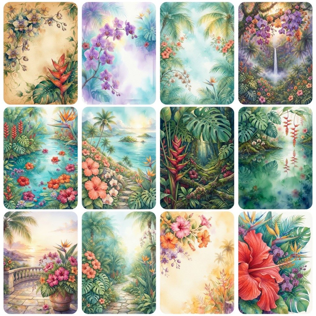 Tropical Flowers Pages (2)