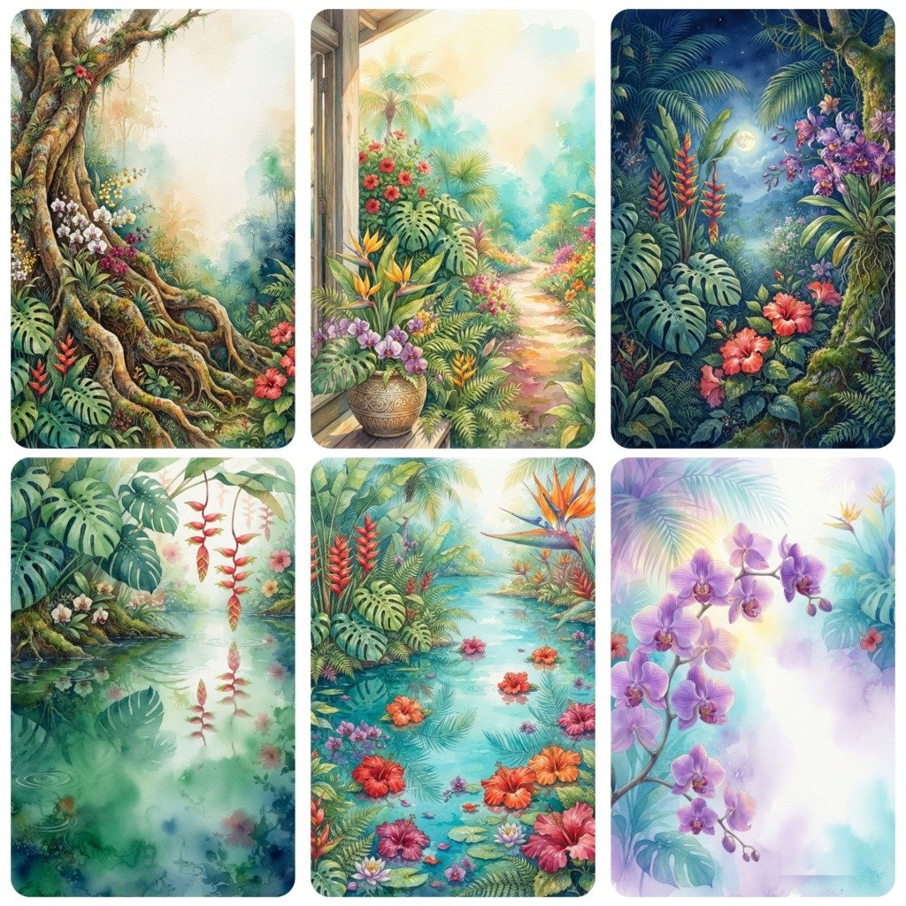 Tropical Flowers Pages (4)