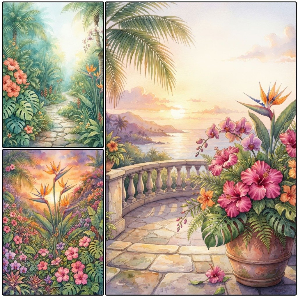 Tropical Flowers Pages (5)