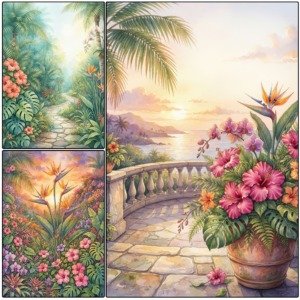 Tropical Flowers Pages (5)