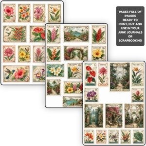 Tropical Flowers Stamps Fussy Cuts (2)