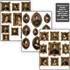 Victorian Gilded Portraits Fussy Cuts (2)