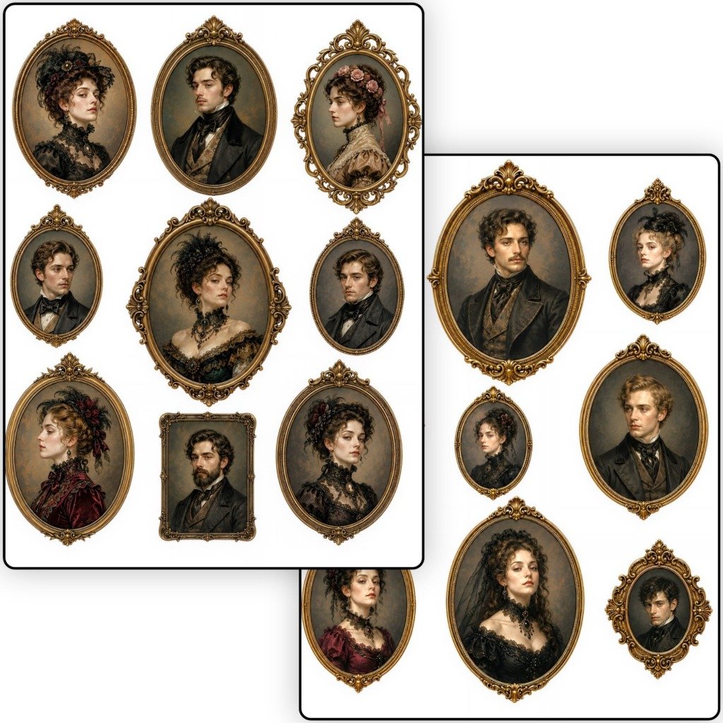 Victorian Gilded Portraits Fussy Cuts (3)
