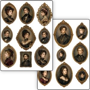 Victorian Gilded Portraits Fussy Cuts (3)