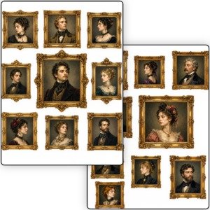 Victorian Gilded Portraits Fussy Cuts (4)