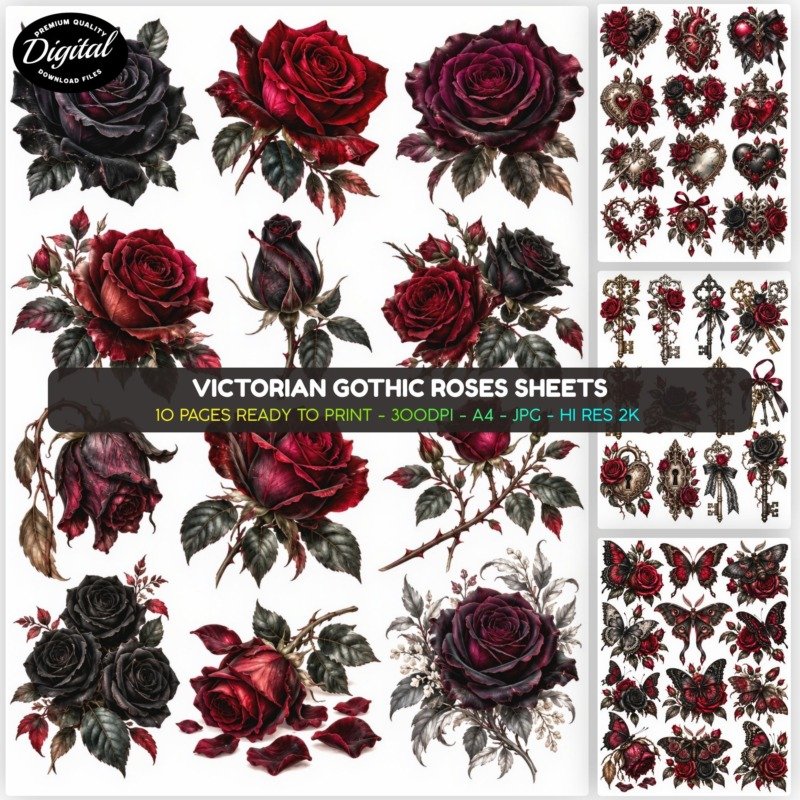 Victorian Gothic Roses Sheets (1)