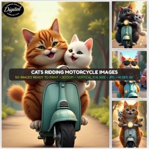 cats ridding motorcycle (1)