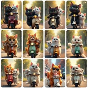cats ridding motorcycle (4)