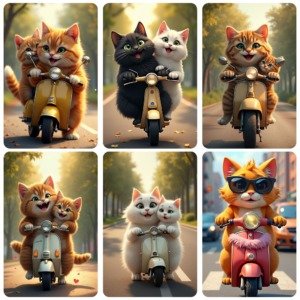cats ridding motorcycle (5)