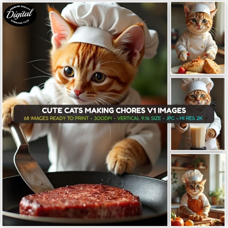 cute cat making chores 1 (1)